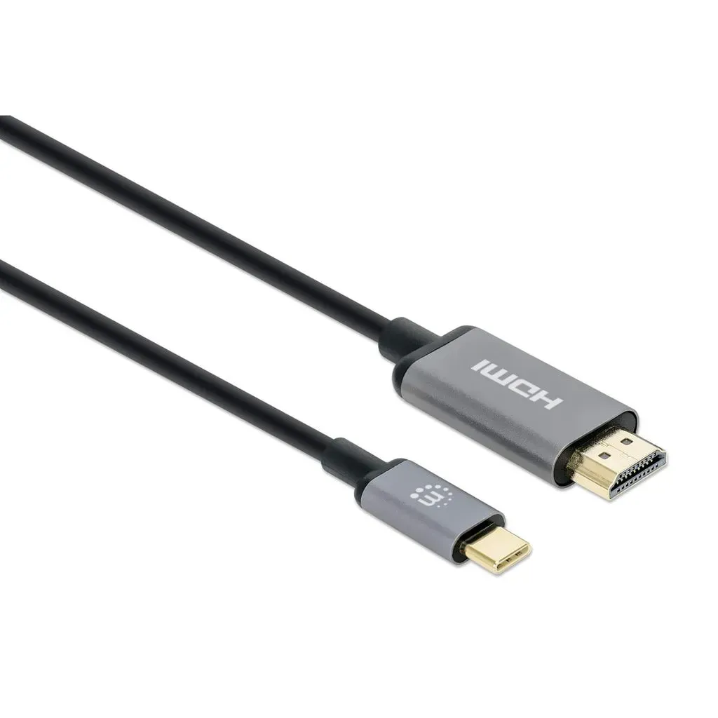Manhattan 153607 Videokabel-Adapter 2 m HDMI Typ A (Standard) USB Typ-C Schwarz, Silber – Bild 2