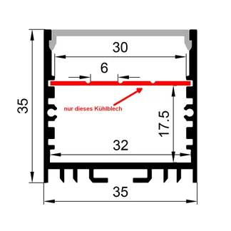 Synergy 21 LED U-Profil zub ALU3535 ALU-Kühlblech einfach 2m Synergy 21 LED U-Profil zub ALU3535 ALU-Kühlblech einfach 2m