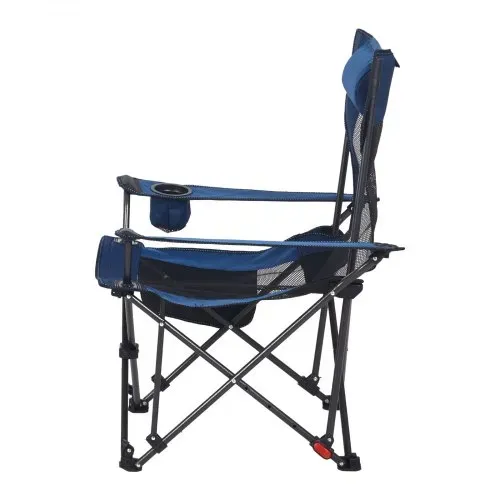 VEVOR Campingstuhl faltbar, Liegestuhl mit 4 verstellbaren Positionen, Relaxsessel Liege mit Getränkehalter, Netz-Strandstuhl mit Kopfstütze und Fußstütze, trägt 100 kg , für Outdoor Camping, blau – Bild 8