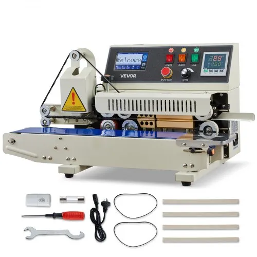 VEVOR Kontinuierliche Versiegelungsmaschine, 6–12 mm Siegelbreite, Horizontal, mit Tintendruck, Siegelmaschine, Temperatur & Geschwindigkeit einstellbar, für 0,03–0,8 mm Plastiktüten VEVOR Kontinuierliche Versiegelungsmaschine, 6–12 mm Siegelbreite, Horizontal, mit Tintendruck, Siegelmaschine, Temperatur & Geschwindigkeit einstellbar, für 0,03–0,8 mm Plastiktüten
