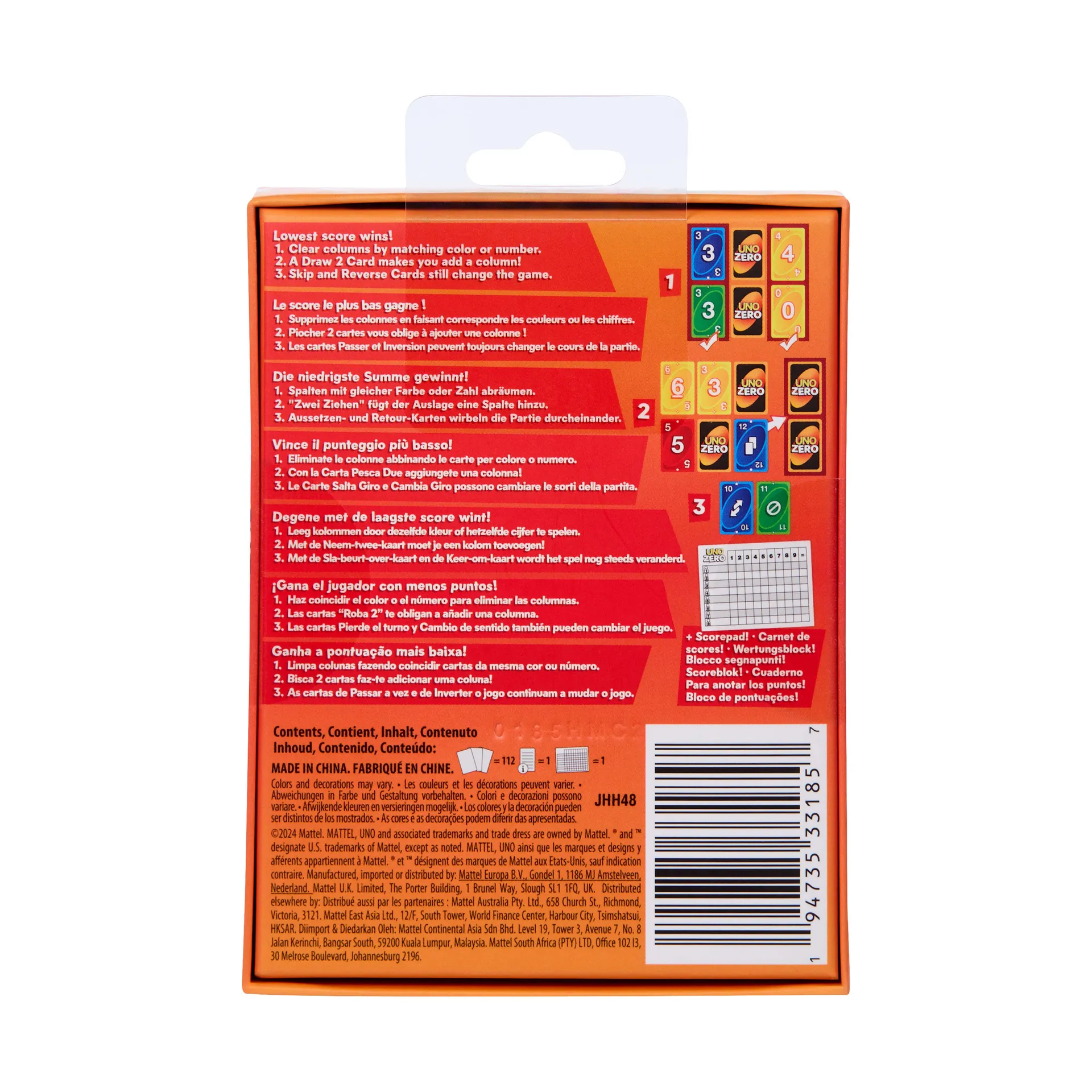 Games UNO Zero Kartenspiel für Kinder, Erwachsene und Familienabende, Partys und Reisen, enthält Kartenspiel und Punktekarte – Bild 6