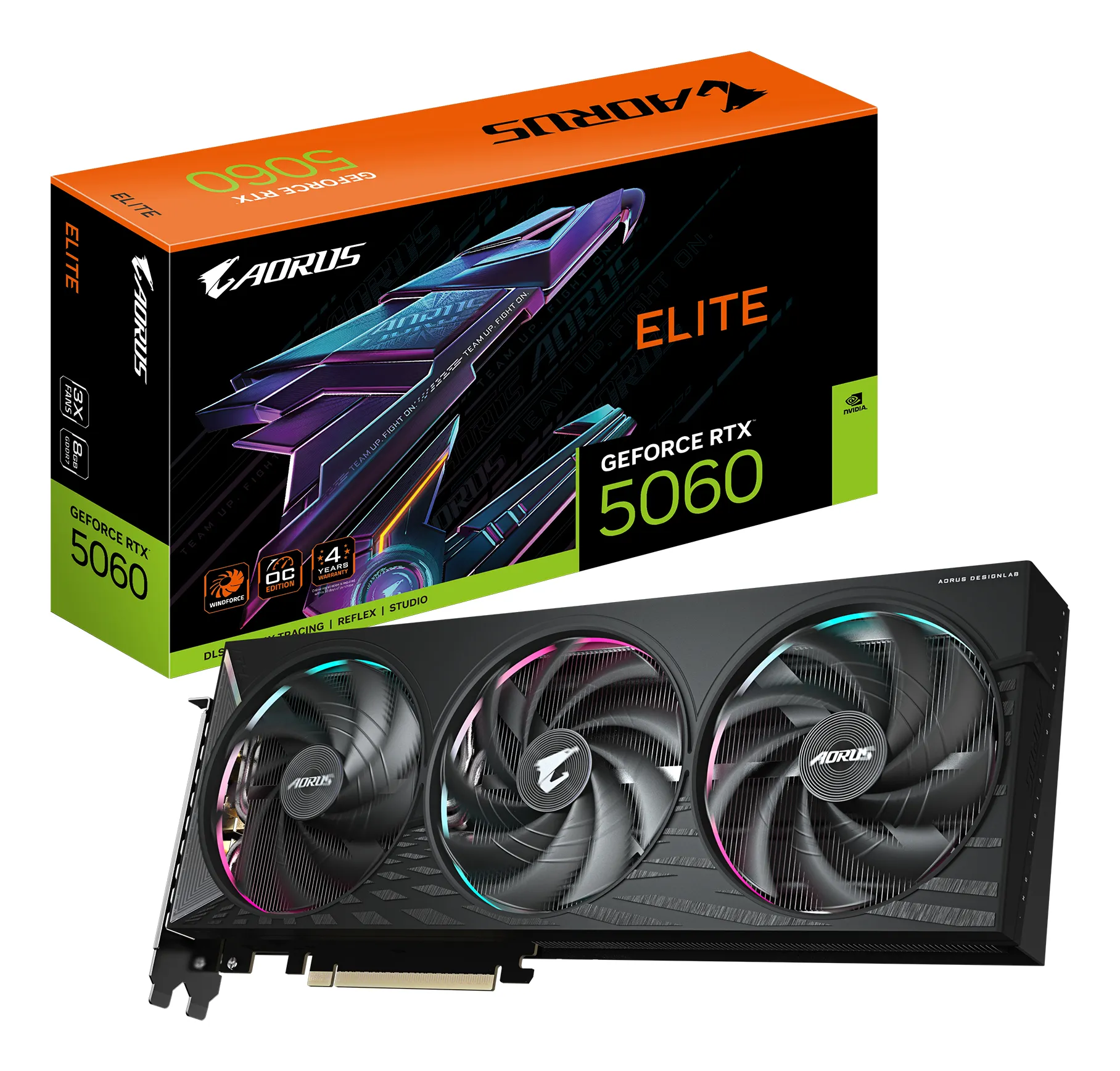 GIGABYTE AORUS GeForce RTX 5060 ELITE 8G Grafikkarte – 8GB GDDR7, 128bit, PCI-E 5.0, 2722 MHz Kerntakt, 3 x DisplayPort, 1 x HDMI, GV-N5060AORUS E-8GD GIGABYTE AORUS GeForce RTX 5060 ELITE 8G Grafikkarte – 8GB GDDR7, 128bit, PCI-E 5.0, 2722 MHz Kerntakt, 3 x DisplayPort, 1 x HDMI, GV-N5060AORUS E-8GD