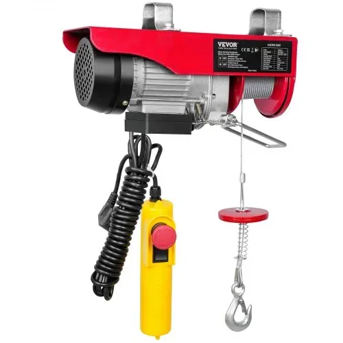 VEVOR 230V Elektrische Seilwinde 125kg bis 250kg Hubhöhe 12m Seilzug Motorwinde 510W Motor Flaschenzug 10m/min Hubgeschwindigkeit Hebezug mit kabelgebundener Fernbedienung Seilhebezug Kettenzug – Bild 8