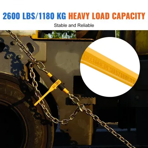 VEVOR Ratschenkettenbinder, 1/4"-5/16", 2600 lbs sichere Arbeitslast, 4er-Pack Lastbinder mit 2 Greifhaken, Zurrgurte für Transportketten, Hochleistungs-Abschleppketten-Ratschenbinder für Pritschenwagenanhänger – Bild 2