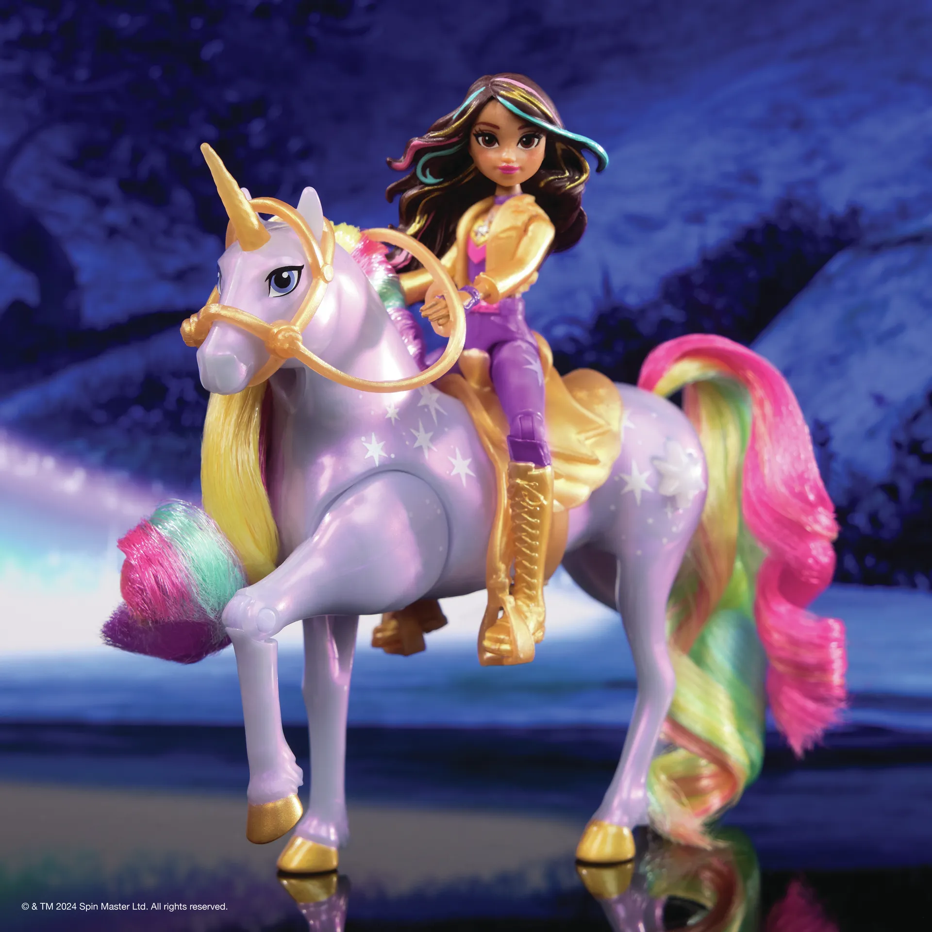 Unicorn Academy - Sophia und Licht-Magie Wildstar Set, ca. 12 cm Originalfiguren zur Netflix Serie, mit Mähne, Schweif sowie magischer Leuchtfunktion und Regenbogensternen, ab 4 Jahren – Bild 2