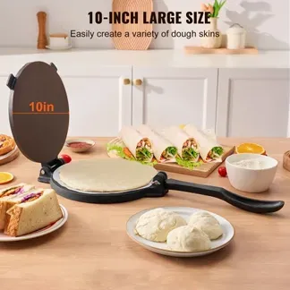 VEVOR Tortilla-Presse, 25 cm Taco Presse, Robuste Gusseisen-Tortilladora-Presse, Vorgewürzte Tortilla Maker Tortilla Hersteller mit 100 Stk. Pergamentpapier, Teigmaschine für Mehl-Tortilla, Schwarz VEVOR Tortilla-Presse, 25 cm Taco Presse, Robuste Gusseisen-Tortilladora-Presse, Vorgewürzte Tortilla Maker Tortilla Hersteller mit 100 Stk. Pergamentpapier, Teigmaschine für Mehl-Tortilla, Schwarz