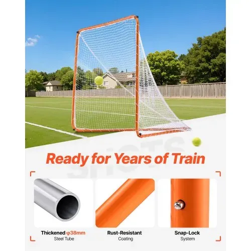 VEVOR Lacrosse-Tor, 6' x 6' Lacrosse-Netz, Stahlrahmen-Lacrosse-Trainingsausrüstung für den Hinterhof, tragbares Lacrosse-Tor mit Tragetasche, schneller und einfacher Aufbau, perfekt für das Training – Bild 3