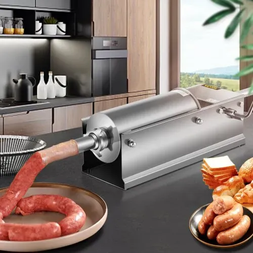 VEVOR Wurstfüller 5L Fleischwölfe Wurstmaschine Wurstfüllmaschine Horizontal Edelstahl Wurstspritze – Bild 7