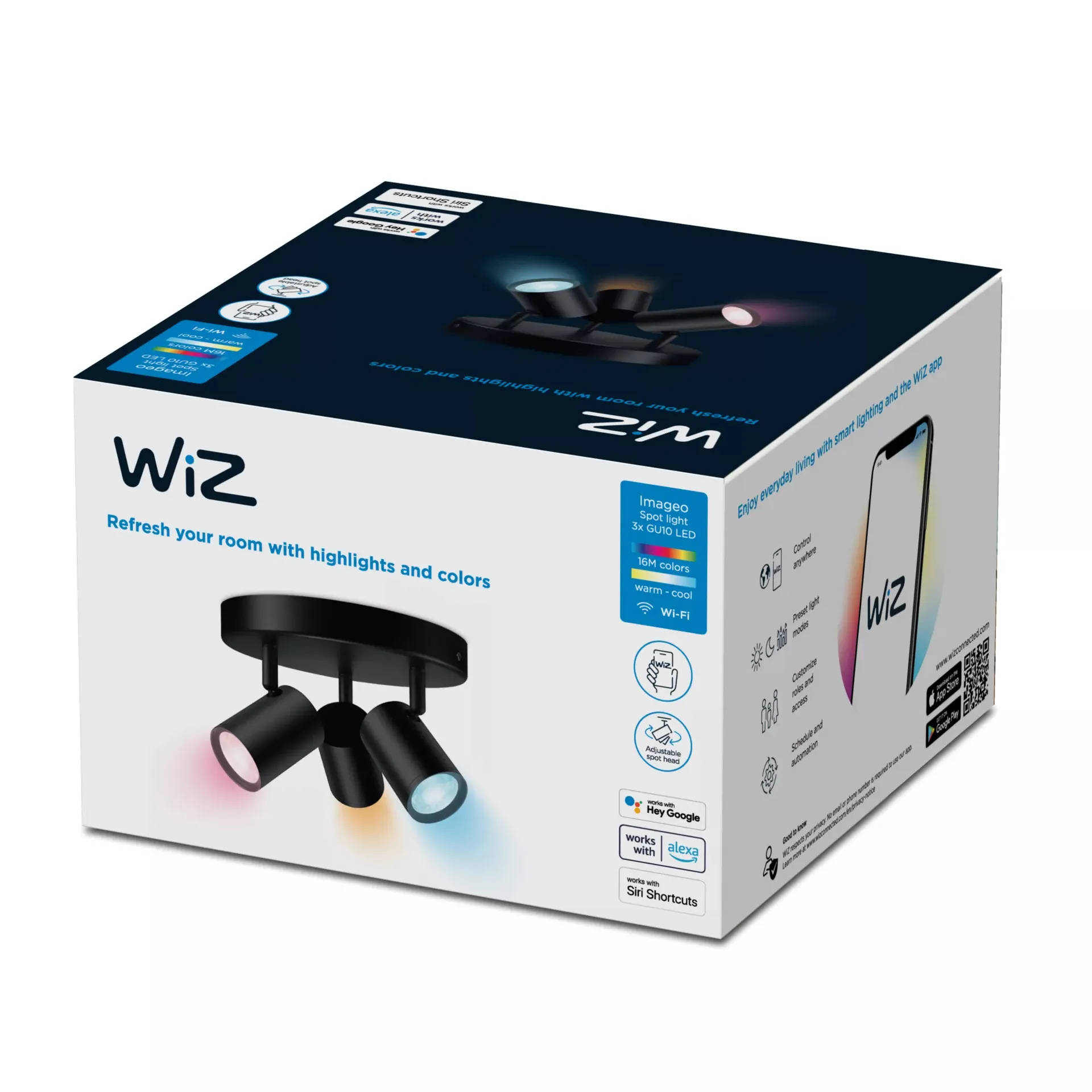 WiZ IMAGEO 3 x einstellbarer Spot Runde Platte – Bild 4