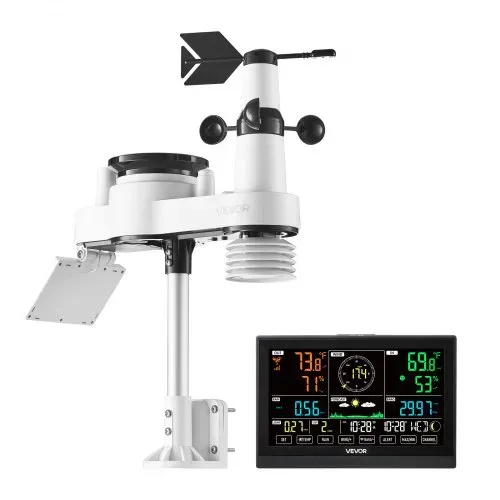 VEVOR 7-in-1 WLAN-Wetterstation mit APP, 7,5-Zoll-VA-Display, solarbetriebener Außensensor, Wettercenter zur Wettervorhersage, Windgeschwindigkeit, Temperatur, Luftfeuchtigkeit, Niederschlag – Bild 10