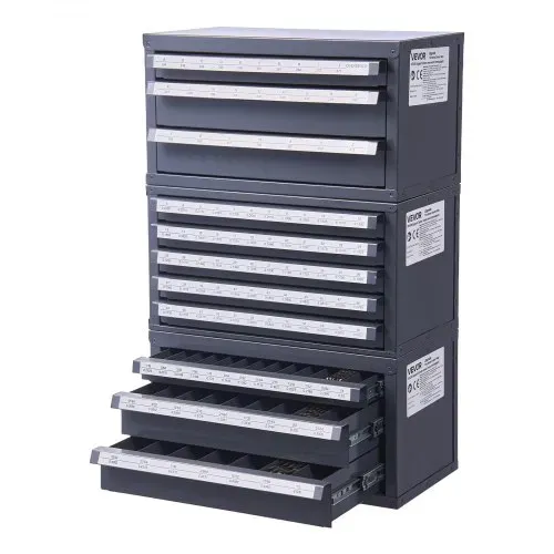 VEVOR Bohrer-Spenderschrank, 3-teilig, drei Schubladen für 1,6 mm bis 12,7 mm und Buchstabengrößen A bis Z, Bohrer-Organizer mit fünf Schubladen für Drahtstärken Nr. 1 bis Nr. 60, Stapelbarer Schrank – Bild 10