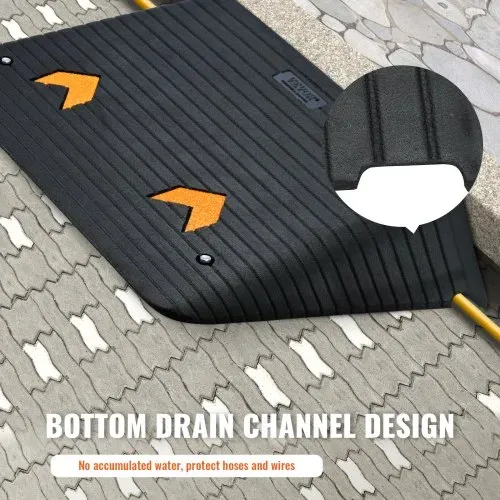 VEVOR Schwellenrampe Vollgummi Türschwellenrampe 15Tonnen Tragfähigkeit Bordsteinrampe mit Kanal 90,2x62x10,2cm Rollstuhlrampe Auffahrrampe Gummirampe Ideal für unebenen Boden Bordsteinkanten – Bild 4