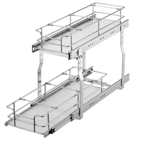 VEVOR Ausziehbarer Spülschrank-Organizer mit 2 Ebenen unter Waschbecken (215x533x385 mm) Gewürzregal Küchenregal Lagerregal Organizer für Küche Badezimmer 245x563x485 mm (Einbaumaß) – Bild 10