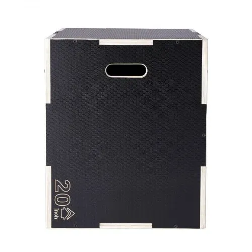 VEVOR 3-in-1-Plyometrische Sprungbox 30/24/20-Zoll-Plyobox, Sprungkasten Sprungkiste 204 kg Tragfähigkeit, Fitnessübungs-Step-Up-Box für Heimtraining, Sprungkrafttraining Schwarz Einstellbare Höhe – Bild 8