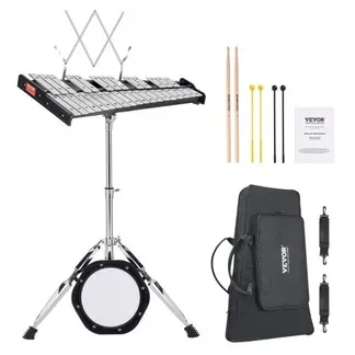 VEVOR Glockenspiel-Xylophon-Set mit 32 Noten, professionelles Schlaginstrumenten-Set mit Schlägeln, Trommelstöcken, Notenständer, 20,3 cm Übungspad, verstellbarem Ständer und Tragetasche VEVOR Glockenspiel-Xylophon-Set mit 32 Noten, professionelles Schlaginstrumenten-Set mit Schlägeln, Trommelstöcken, Notenständer, 20,3 cm Übungspad, verstellbarem Ständer und Tragetasche