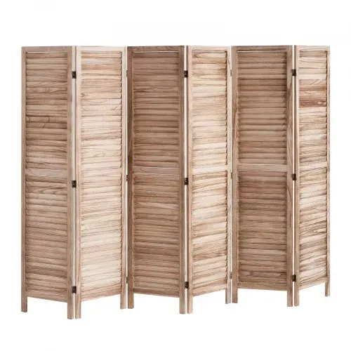 VEVOR Raumteiler Paravent aus Holz 6-teiliger faltbarer Sichtschutz, 242 cm langer Raumteiler, tragbarer Dekorationsschirm zur Raumtrennung mit europäischem Still für Zuhause Restaurant Schlafzimmer – Bild 8