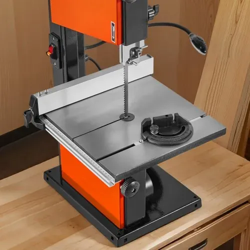 VEVOR Bandsäge, Schnittbreite 254 mm, Zweigang-Holzbandsäge mit 373-W-Motor (1/2 PS), Schnitthöhe 160 mm, 335x340 mm Gusseisentisch, mit 360°-Arbeitsleuchte, Gehrungsanschlag, Parallelanschlag – Bild 7