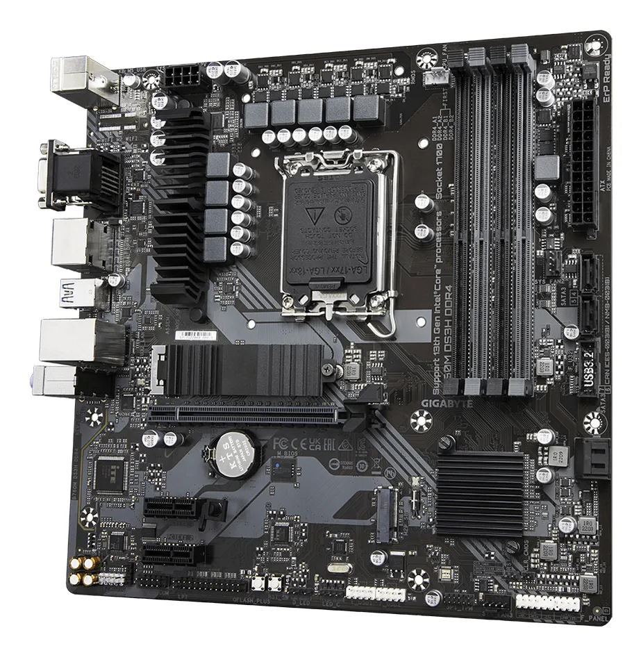 GIGABYTE B760M DS3H DDR4 Motherboard - Unterstützt Intel Core 14. Generation CPUs, 6+2+1 Phasen Digital VRM, bis zu 5333MHz DDR4 (OC), 2xPCIe 4.0 M.2, 2.5GbE LAN, USB 3.2 Gen2 – Bild 2