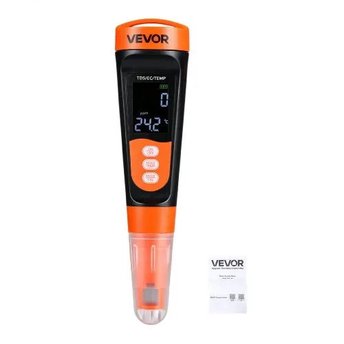 VEVOR TDS-Messgerät, Messbereich 0–9990 ppm, EC/TDS-Mehrparametermessung, Digitales Wassermessgerät mit Automatischer Zeitregelung, Übersichtliches VA-Display, für Trinkwasserqualitätsprüfung VEVOR TDS-Messgerät, Messbereich 0–9990 ppm, EC/TDS-Mehrparametermessung, Digitales Wassermessgerät mit Automatischer Zeitregelung, Übersichtliches VA-Display, für Trinkwasserqualitätsprüfung