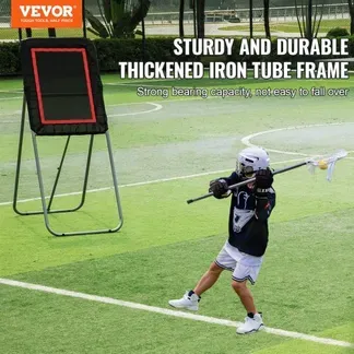 VEVOR zusammenklappbarer Lacrosse-Rebounder für den Hinterhof, 90 x 120 cm großes Volleyball-Rücksprungnetz, Pitchback-Throwback-Baseball-Softball-Return-Trainingsschirm, verstellbarer Winkel, Schießübungs-Trainingswand, schwarz VEVOR zusammenklappbarer Lacrosse-Rebounder für den Hinterhof, 90 x 120 cm großes Volleyball-Rücksprungnetz, Pitchback-Throwback-Baseball-Softball-Return-Trainingsschirm, verstellbarer Winkel, Schießübungs-Trainingswand, schwarz