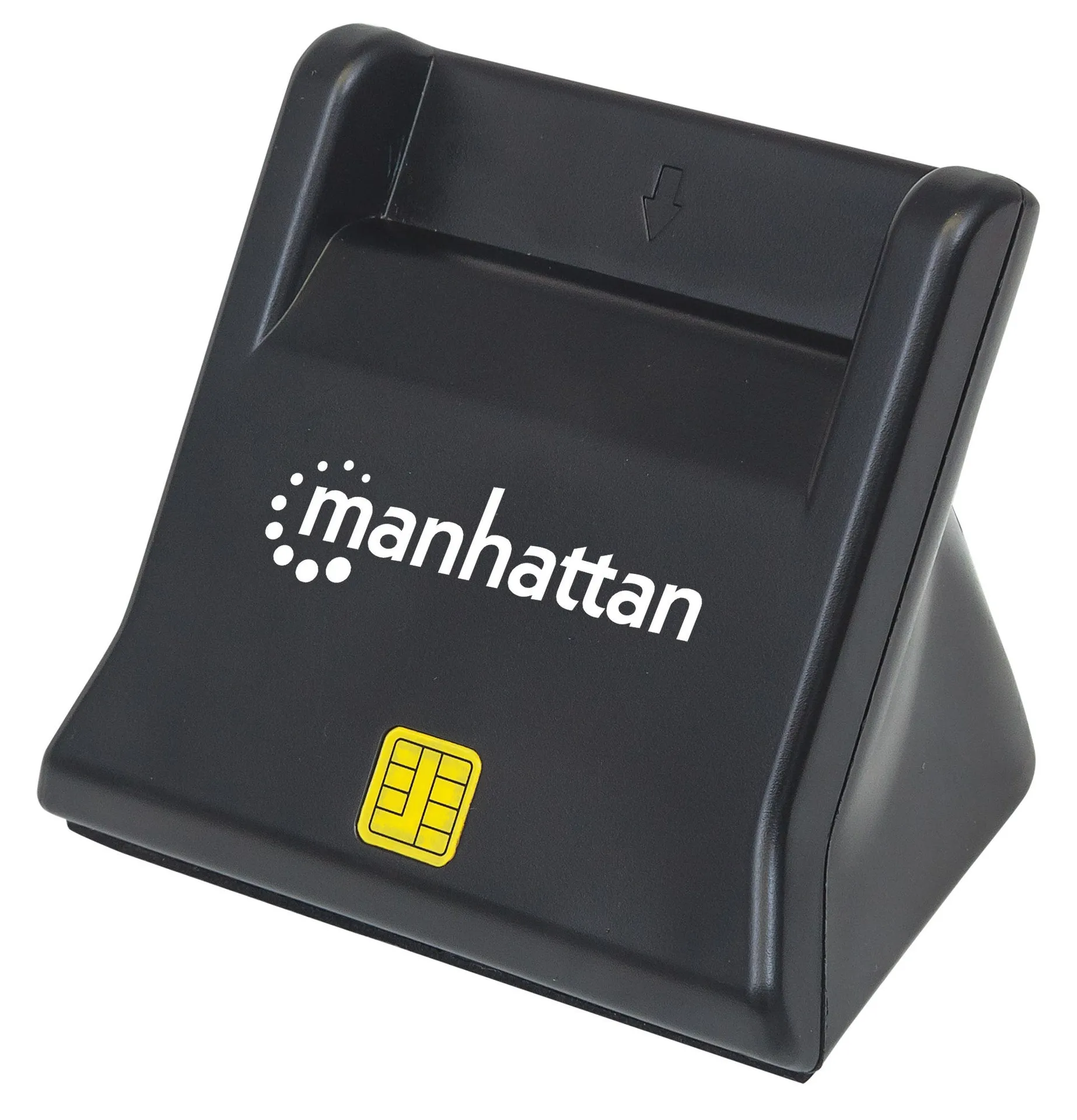 Manhattan USB 2.0 Smartcard-/SIM-Kartenlesegerät mit Standfuß, USB-A-Stecker, Kontaktlesegerät, Desktop, extern, schwarz Manhattan USB 2.0 Smartcard-/SIM-Kartenlesegerät mit Standfuß, USB-A-Stecker, Kontaktlesegerät, Desktop, extern, schwarz