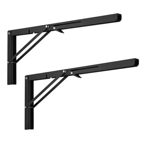 VEVOR Regalhalterung faltbar, 613 x 254 x 48 mm, 2 Stück, robuste schwebende Regalhalter, Halterungen für Regale, 5 mm dicke mattschwarze L-Regalhalterung, Regalträger aus Stahl mit 136,1 kg Tragkraft – Bild 9