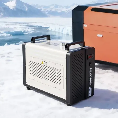 VEVOR Industrieller Wasserkühler 1,6 kW, Wasserkühlsystem mit Kompressor, max. Durchflussmenge 16 L/min, Tankinhalt 7 L, Industrial Water Chiller für CO2-Lasergravur- & -schneidmaschinen – Bild 7