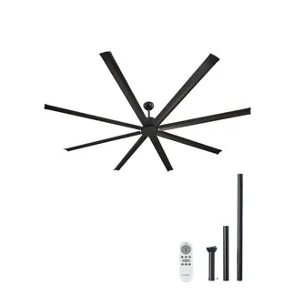 VEVOR 243 cm Deckenventilator ohne Licht, 6-Gang-Fernbedienung, 8 Flügel aus Alu, umkehrbarer Gleichstrommotor, Ventilator für Schlafzimmer, Wohnzimmer, Terrasse, Innen-/Außenbereich, schwarz VEVOR 243 cm Deckenventilator ohne Licht, 6-Gang-Fernbedienung, 8 Flügel aus Alu, umkehrbarer Gleichstrommotor, Ventilator für Schlafzimmer, Wohnzimmer, Terrasse, Innen-/Außenbereich, schwarz