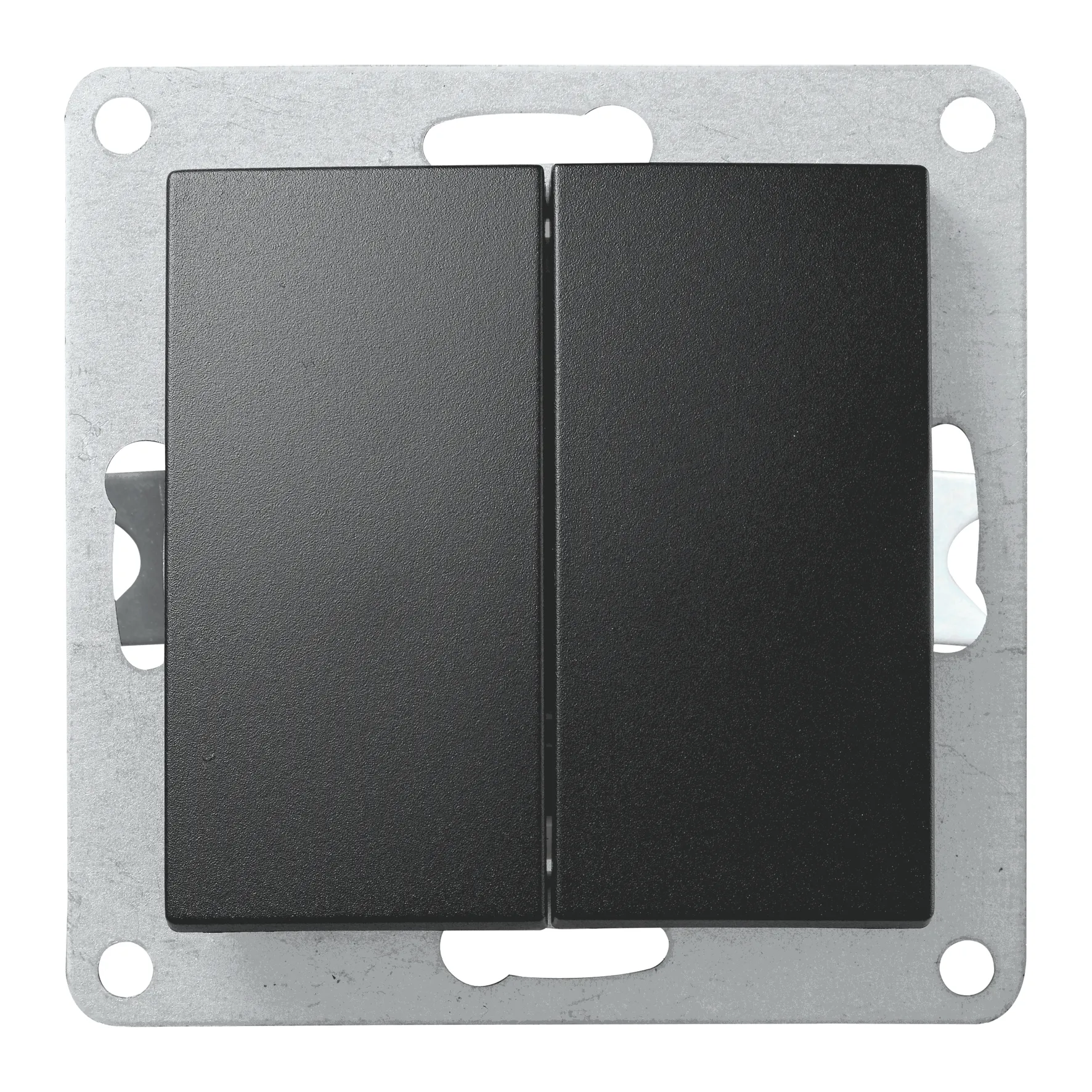 Wechselschalter McPower “Flair“ 2-fach, 250V~/10A, UP, matt schwarz, Steckanschluss Wechselschalter McPower “Flair“ 2-fach, 250V~/10A, UP, matt schwarz, Steckanschluss