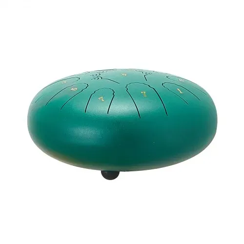 VEVOR Stahltrommel, Ø254 mm 11 Tönen, Regentrommel, C-Dur, mit Notenbuch & Schlägeln, Perkussionsinstrument für Meditation, Yoga & musikalische Anfängerausbildung, Steel Tongue Drum Grün – Bild 9