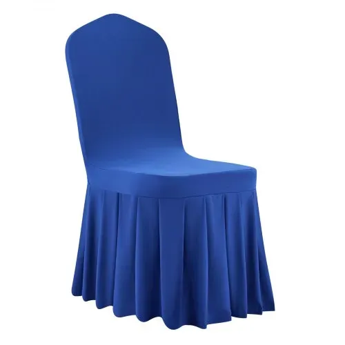 VEVOR 30 x Stuhlhussen Stuhlbezug mit flacher Vorderseite, waschbarer & abnehmbarer Stuhlüberzug aus Polyester-Spandex für Hochzeitsfeiern Restaurant, passend für Stühle (51 x 45 x 95 cm) Schwarz – Bild 8