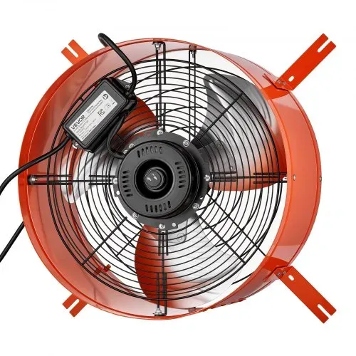 VEVOR Giebellüfter 40,6cm Dachbodenlüfter mit 4995,1m³/h Luftstrom Orange, Kühlung & Luftzirkulation für Dachboden Werkstatt & Lager, Kohlenstoffstahlgehäuse, mit Thermostat Netzkabel & Steuerkabel – Bild 8