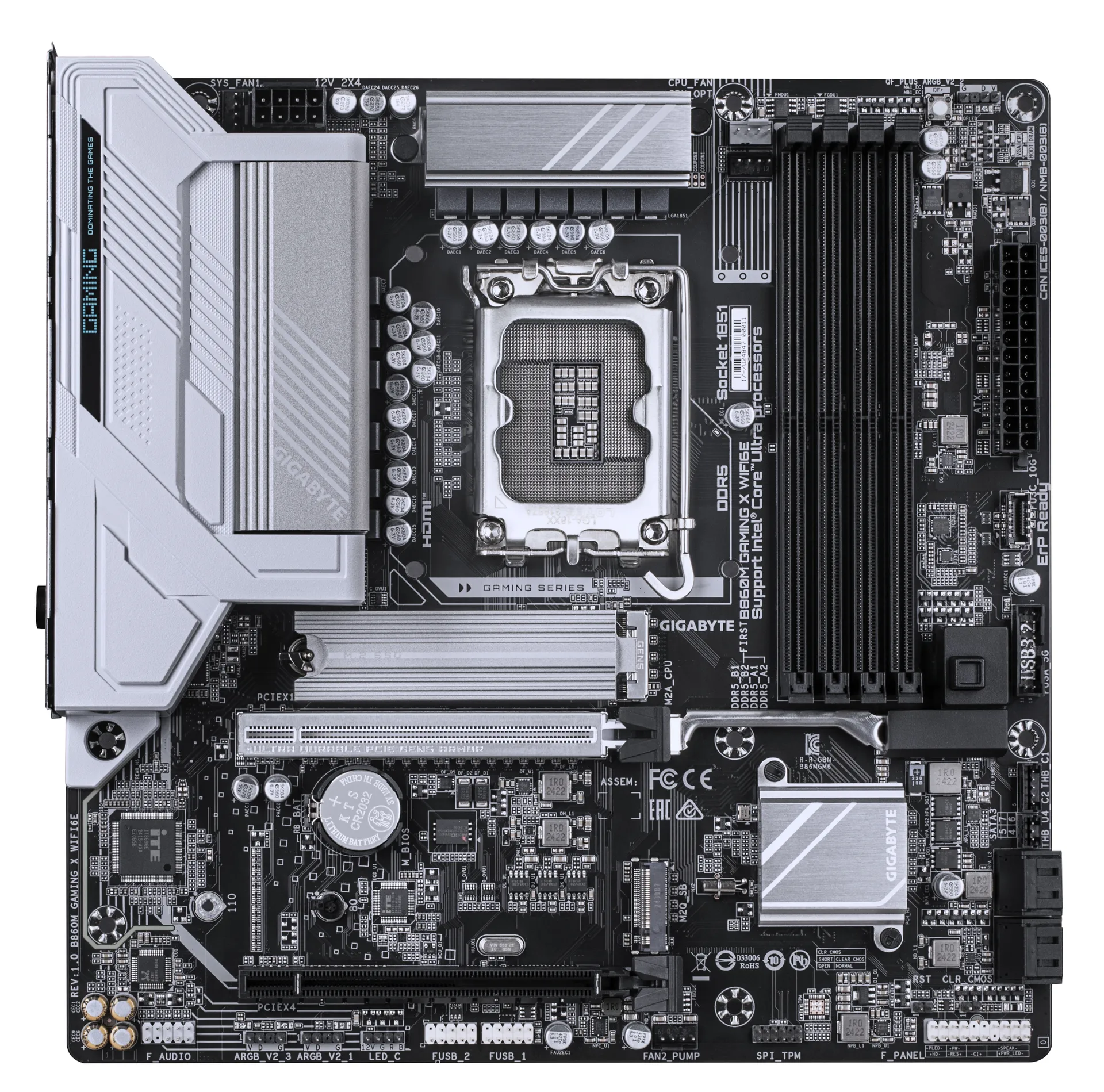 GIGABYTE B860M GAMING X WIFI6E Mainboard - Intel Core Ultra CPUs, 8+1+2+2 Phasen VRM, bis zu 9200MHz DDR5, 1xPCIe 5.0 + 1xPCIe 4.0 M.2, 2,5 GbE LAN, WIFI 6E, USB 4 – Bild 2