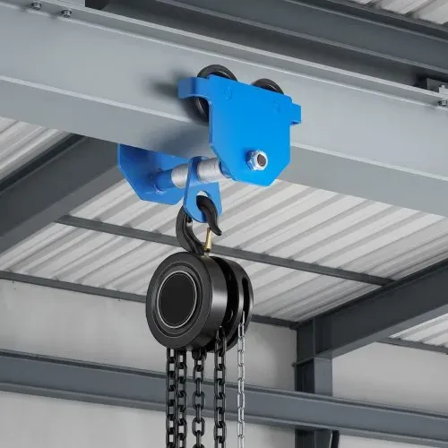 VEVOR Laufkatze mit 499 kg Tragkraft Manuelles Rollfahrwerk für I-Träger, Krankatze für Werkstatt Lager Fabrik, 53-140 mm Verstellbare Flanschbreite, 80 mm Doppelräder, Kohlenstoffstahlkonstruktion – Bild 7