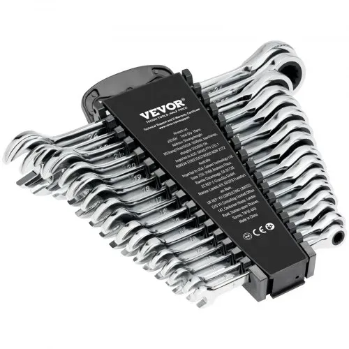 VEVOR Ringmaulschlüsselsatz 16-teiliger Ratschenschlüsselsatz mit Organizer-Rack, Cr-V-Stahl-Schlüsselsatz metrisch 8 mm bis 24 mm, ideal für Haushalt Garage Werkstatt Autoreparaturen Notfälle VEVOR Ringmaulschlüsselsatz 16-teiliger Ratschenschlüsselsatz mit Organizer-Rack, Cr-V-Stahl-Schlüsselsatz metrisch 8 mm bis 24 mm, ideal für Haushalt Garage Werkstatt Autoreparaturen Notfälle