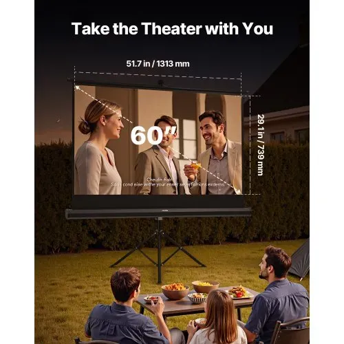VEVOR Projektionsleinwand Stativleinwand (60 Zoll) mit 160° Weitwinkel, Beamerleinwand für Projektor innen & außen 16:9 4K HD, tragbare Filmleinwand mit Tragetasche für Heimkino Präsentation VEVOR Projektionsleinwand Stativleinwand (60 Zoll) mit 160° Weitwinkel, Beamerleinwand für Projektor innen & außen 16:9 4K HD, tragbare Filmleinwand mit Tragetasche für Heimkino Präsentation