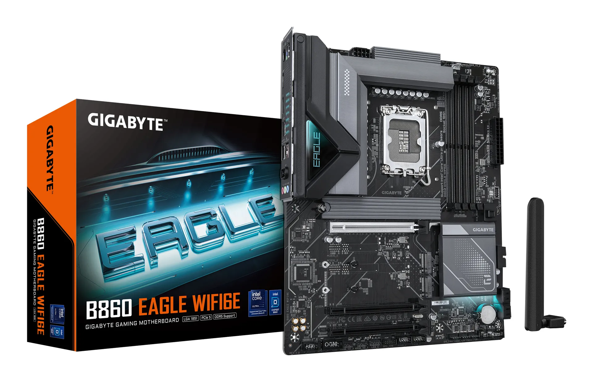 GIGABYTE B860 EAGLE WIFI6E Mainboard – Intel Core Ultra CPUs, 12+1+2+1 Phasen VRM, bis zu 9066MHz DDR5, 1xPCIe 5.0 + 2xPCIe 4.0 M.2, 2,5 GbE LAN, WIFI 6E, USB 3.2 Gen 2×2 GIGABYTE B860 EAGLE WIFI6E Mainboard – Intel Core Ultra CPUs, 12+1+2+1 Phasen VRM, bis zu 9066MHz DDR5, 1xPCIe 5.0 + 2xPCIe 4.0 M.2, 2,5 GbE LAN, WIFI 6E, USB 3.2 Gen 2×2