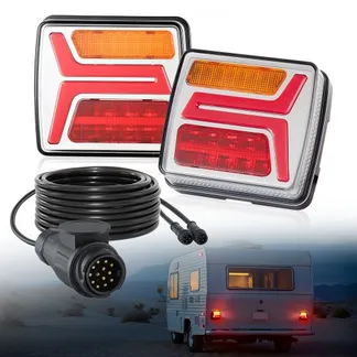 VEVOR Anhängerlichter Anhängerleuchten 2 Stk. mit 4 Modi (Bremslicht/Blinklicht/Rücklicht/Kennzeichenleuchte), wasserfestes Anhängerbeleuchtungsset mit Kabelbaum für Boot Wohnmobil Lkw Bus VEVOR Anhängerlichter Anhängerleuchten 2 Stk. mit 4 Modi (Bremslicht/Blinklicht/Rücklicht/Kennzeichenleuchte), wasserfestes Anhängerbeleuchtungsset mit Kabelbaum für Boot Wohnmobil Lkw Bus