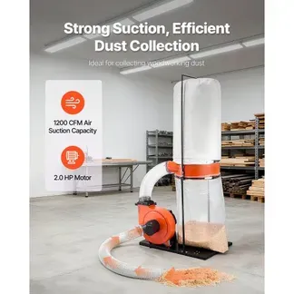 VEVOR Absauganlage, 2038,8 m³/h 2,5 Mikron Späneabsauganlage, 2,0 PS Sägemehlsammelsystem mit 132,5 L Staubsammelbeutel und 159 L Filterbeutel, Staubsammler für die Holzbearbeitung VEVOR Absauganlage, 2038,8 m³/h 2,5 Mikron Späneabsauganlage, 2,0 PS Sägemehlsammelsystem mit 132,5 L Staubsammelbeutel und 159 L Filterbeutel, Staubsammler für die Holzbearbeitung