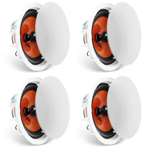 VEVOR 4er-Set ca. 20 cm Deckenlautsprecher, 100 W, Decken- und Wandeinbaulautsprechersystem mit 8 Ω Impedanz 89 dB Empfindlichkeit, für Zuhause, Küche, Wohnzimmer, Schlafzimmer oder überdachte Verande – Bild 8