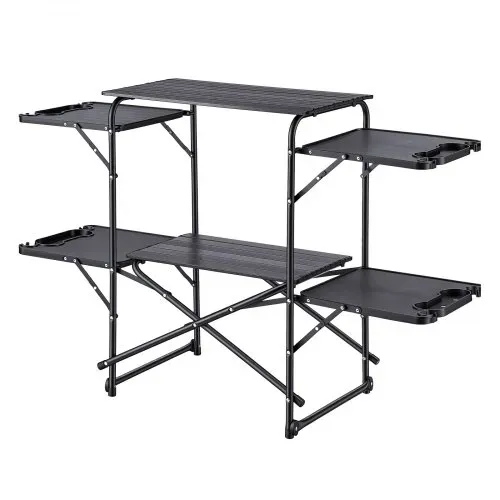 VEVOR Klappbare Campingküche, Campingkochstation mit 4 Beistelltischen, Hitzebeständiger Tischplatte und Tragetasche, Tragbare Camping-Küchenstation Ideal für Picknick, Grillen und Wohnmobilreisen – Bild 9