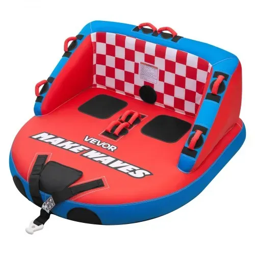 VEVOR Towable Tube für Boote, Wassersport-Schleppreifen für 2 Personen, bis 154 kg Tragfähigkeit, mit 2 Zugpunkten, Nylonhülle, Gepolsterten Griffen und Sicherheitsventil, für Seen, Flüsse, Rot – Bild 10