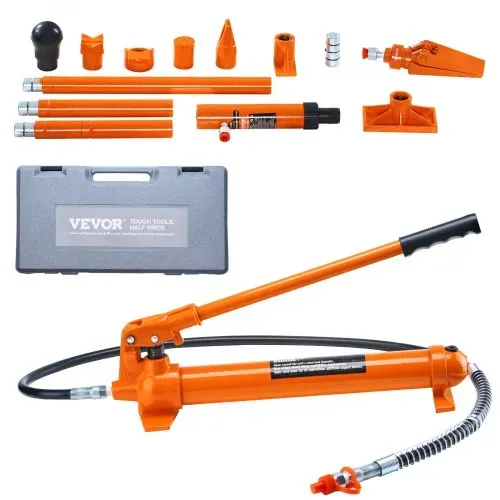 VEVOR Hydraulikzylinder Bausatz, tragbarer hydraulischer Wagenheber 12 t, mit 1,4 m Ölschlauch, Autokarosserierahmen-Reparaturset mit Aufbewahrungskoffer für Autoreparatur, Lkw, Bauernhof, Orange VEVOR Hydraulikzylinder Bausatz, tragbarer hydraulischer Wagenheber 12 t, mit 1,4 m Ölschlauch, Autokarosserierahmen-Reparaturset mit Aufbewahrungskoffer für Autoreparatur, Lkw, Bauernhof, Orange
