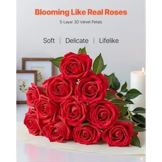 VEVOR Künstliche Blumen Rosen, 60 Stück Kunstblumen, Rote Gefälschte Rose mit Stielen, Schaumrosen für DIY Hochzeit Blumensträuße Braut Valentinstag Muttertag Zuhause Dekoration VEVOR Künstliche Blumen Rosen, 60 Stück Kunstblumen, Rote Gefälschte Rose mit Stielen, Schaumrosen für DIY Hochzeit Blumensträuße Braut Valentinstag Muttertag Zuhause Dekoration