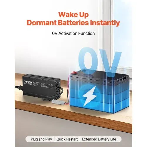 VEVOR 12 V 10 A Lithium-Batterieladegerät, 14,6 V DC Ladespannung, mit Anderson-Anschluss, LED-Anzeige, 0-V-Aktivierung, für Lithium-LiFePO4-Deep-Cycle-Akkus von Booten, Wohnmobilen – Bild 3