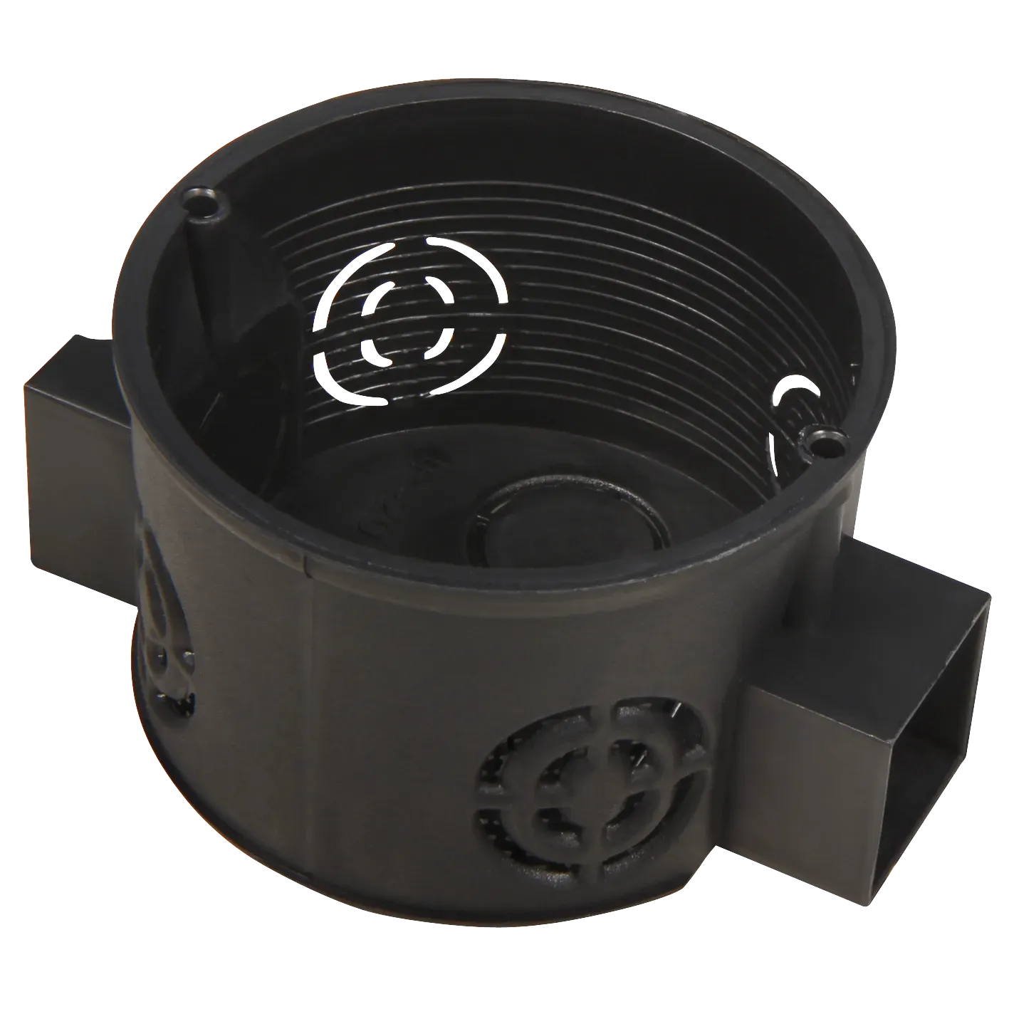 Schalterdose Ø 60 mm, 41 mm tief, schwarz Schalterdose Ø 60 mm, 41 mm tief, schwarz