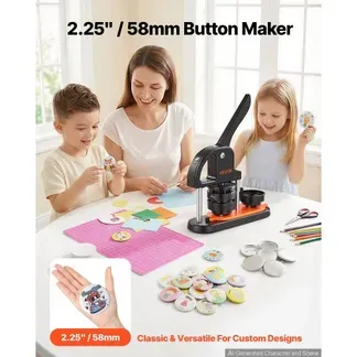 VEVOR Buttonmaschine Knopfmachermaschine 58mm 100 Stk. Badge Punch Press, Buttonpresse, DIY Badge Press Machine Button Badge Maker für Personalisiertes Abzeichen inkl. Zauberbuch und Kreisschneider VEVOR Buttonmaschine Knopfmachermaschine 58mm 100 Stk. Badge Punch Press, Buttonpresse, DIY Badge Press Machine Button Badge Maker für Personalisiertes Abzeichen inkl. Zauberbuch und Kreisschneider