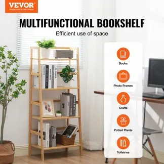 VEVOR 4-stöckiges Bambus Leiterregal trapezförmiges offenes Bücherregal, Aufbewahrungsregal, freistehender Blumenpflanzenständer Aktenregal ideal für Badezimmer Schlafzimmer Büro Arbeitszimmer VEVOR 4-stöckiges Bambus Leiterregal trapezförmiges offenes Bücherregal, Aufbewahrungsregal, freistehender Blumenpflanzenständer Aktenregal ideal für Badezimmer Schlafzimmer Büro Arbeitszimmer