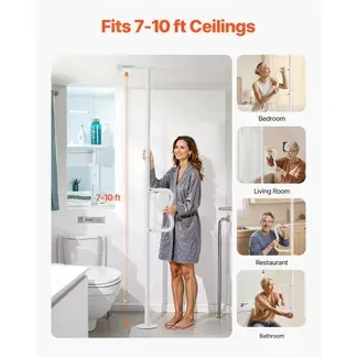 VEVOR Sicherheitsstange vom Boden bis zur Decke, Haltegriff fürs Badezimmer mit rutschfestem gebogenem Griff, 136 kg Tragkraft, für ältere Menschen, für Deckenhöhen von 214 bis 305 cm, weiß VEVOR Sicherheitsstange vom Boden bis zur Decke, Haltegriff fürs Badezimmer mit rutschfestem gebogenem Griff, 136 kg Tragkraft, für ältere Menschen, für Deckenhöhen von 214 bis 305 cm, weiß