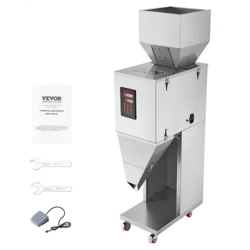 VEVOR Partikelfüllmaschine, 0,044–6,6 lbs/20–3000 g, automatische Füllmaschine mit Fußpedal, Edelstahl-Wiegefüllmaschine, Wiegefüller für Bohnen, Samen, Körner, Tee, Granulatverpackung VEVOR Partikelfüllmaschine, 0,044–6,6 lbs/20–3000 g, automatische Füllmaschine mit Fußpedal, Edelstahl-Wiegefüllmaschine, Wiegefüller für Bohnen, Samen, Körner, Tee, Granulatverpackung